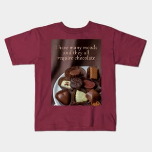 Delicious, creamy gourmet chocolate with quote Kids T-Shirt